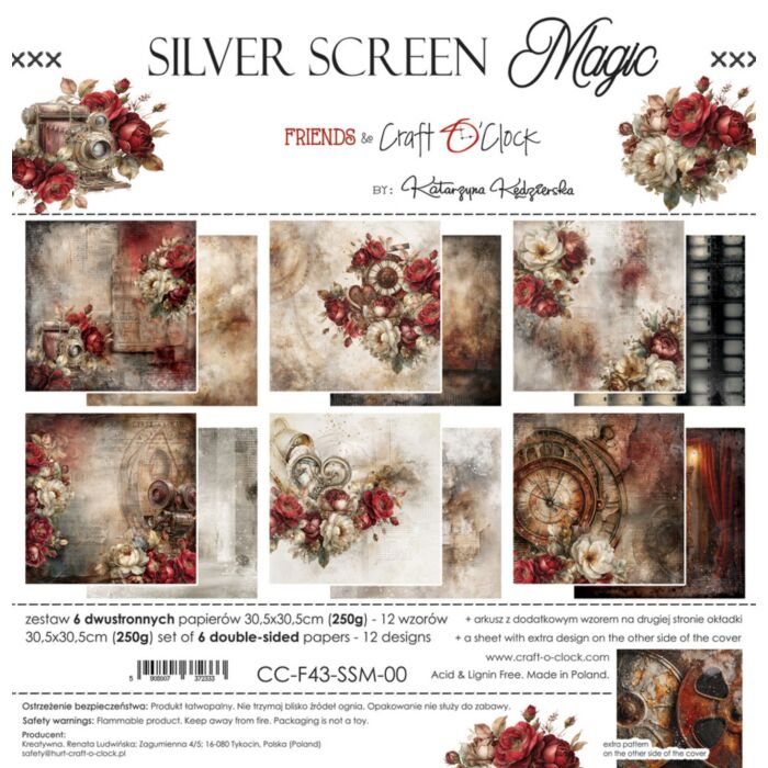 Craft O'Clock Silver Screen Magic 12X12 Paper Pad