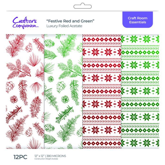 Crafter's Companion 12X12 Luxury Foiled Acetate Pack