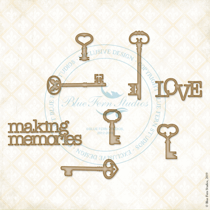 Blue Fern Studios - Eclectic Charm - Chipboard - Classic Keys