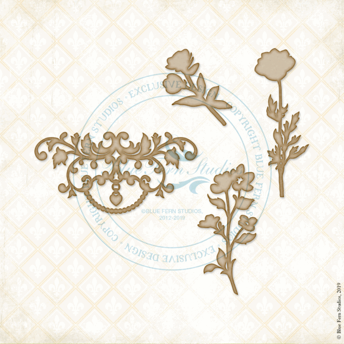 Blue Fern Studios - Eclectic Charm - Chipboard - Flourish and Flowers