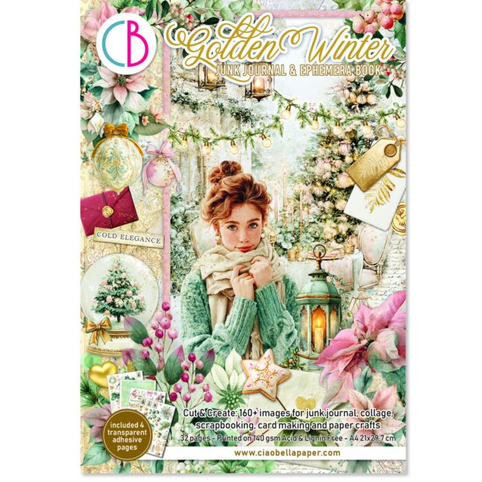 Ciao Bella Golden Winter A4 Junk Journal & Ephemera Book