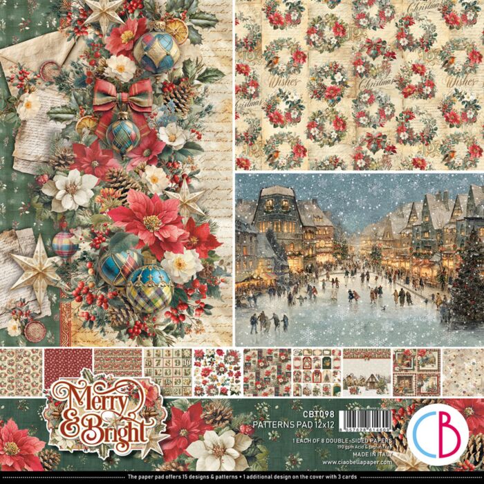 Ciao Bella Merry & Bright 12X12 Patterns Pad