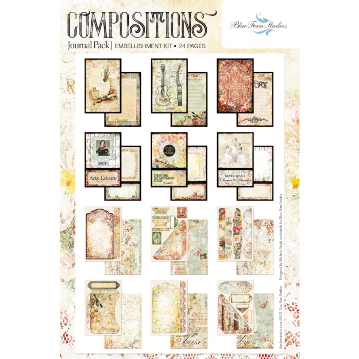 Blue Fern Studios - Journal Pack Embellishment Kit - Compositions