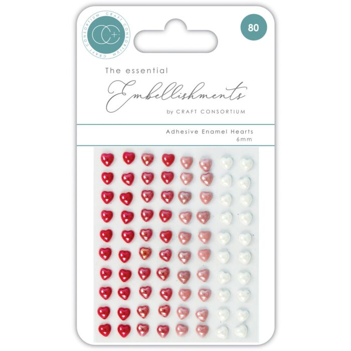 Craft Consortium Adhesive Enamel Hearts