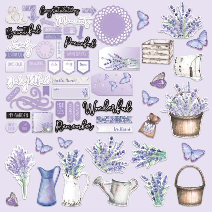 Couture Creations Ephemera, Lavender Love (63pc)