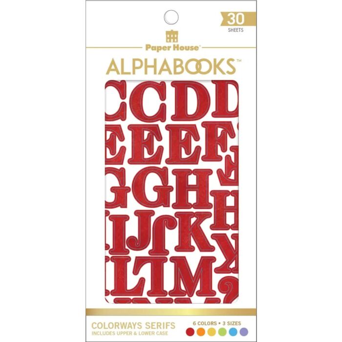 Paper House Alphabet Stickers - Alphabooks Colorways Serifs
