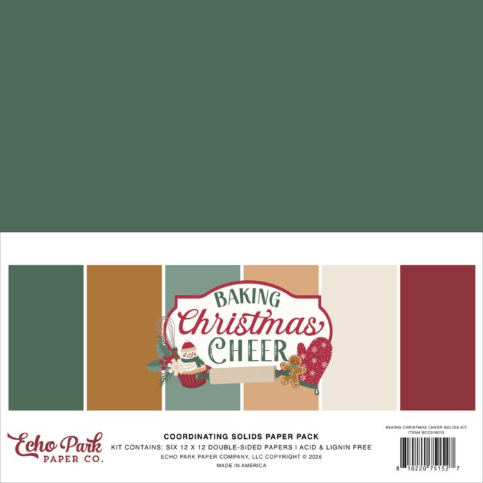 Echo Park Baking Christmas Cheer 12x12 Solids Kit
