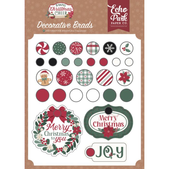 Echo Park Baking Christmas Cheer Decorative Brads