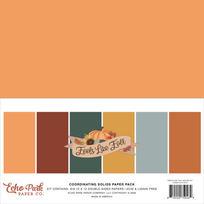 Echo Park Feels Like Fall 12x12 Solids Kit