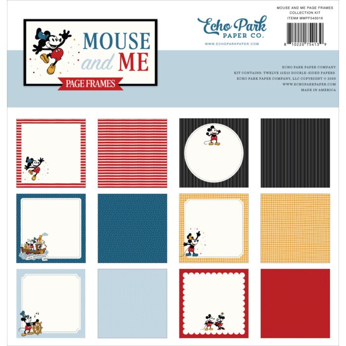 Echo Park Mouse and Me Page Frames 12x12 Collection Kit