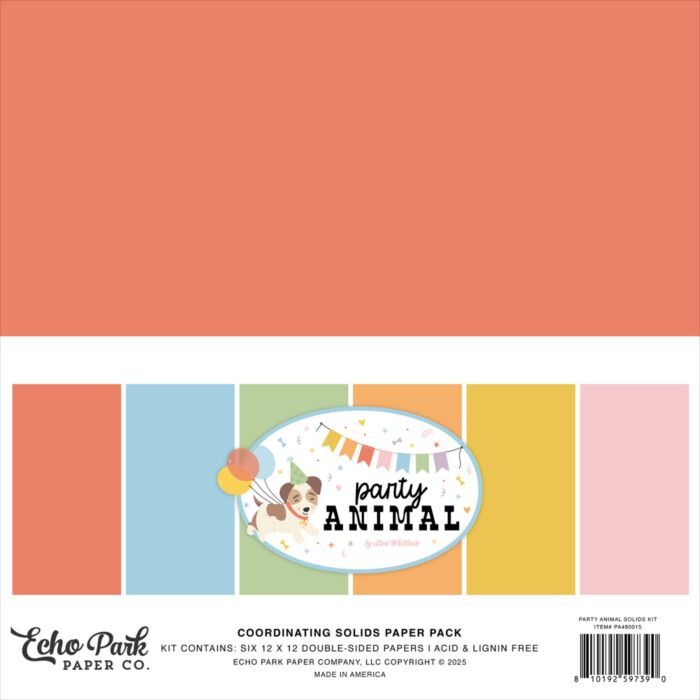 Echo Park Party Animal 12x12 Solids Kit
