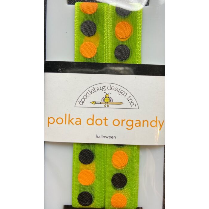 Doodlebug Ribbon - Polka Dot Organdy - Halloween