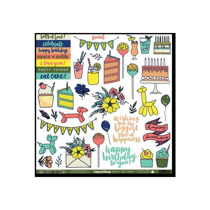 Wild Whisper Happy Birthday Fussy Cut Sheet