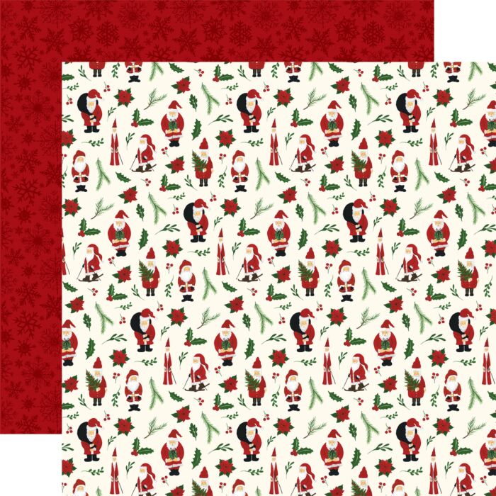 Echo Park - Here Comes Santa Claus - 12x12 Double sided - Deck The Halls