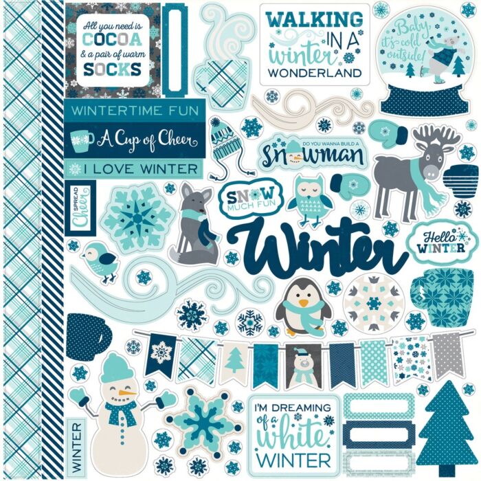 Echo Park HELLO WINTER ELEMENT STICKER