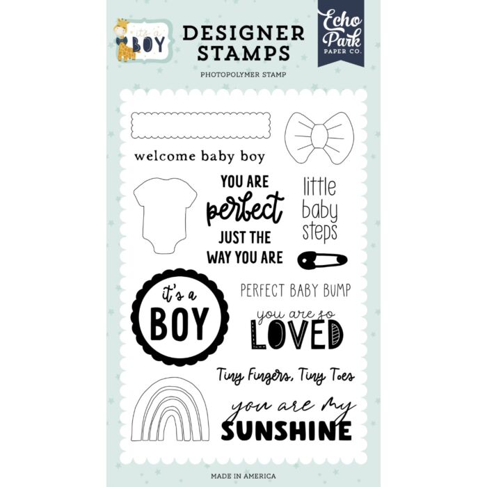 Echo Park It's A Boy: Little Baby Steps Stamp Set