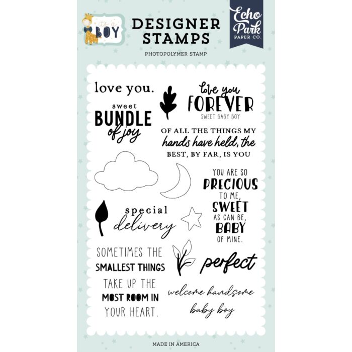 Echo Park It's A Boy: Love You Forever Stamp Set