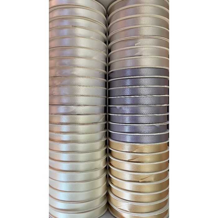 Craft Décor Ribbons & Trims: Poly-Satin 3/8" x 5yd Roll - 1 roll - IVORY