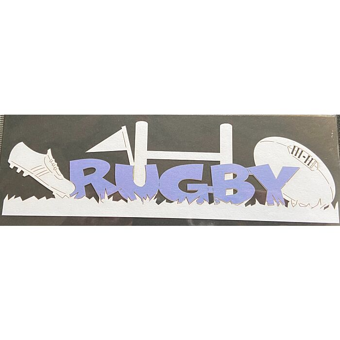 Scrapbook Customs - Rugby Word Laser-Blue