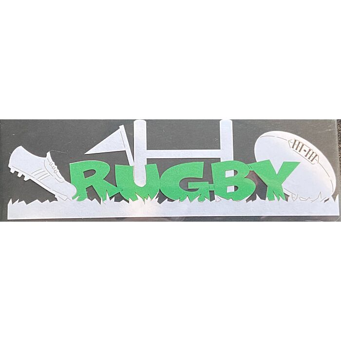 Scrapbook Customs - Rugby Word Laser-Green
