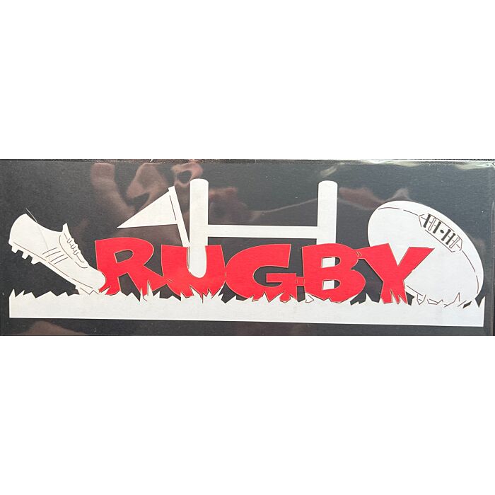 Scrapbook Customs - Rugby Word Laser-Red