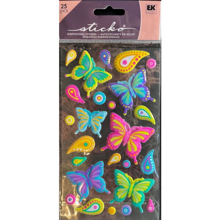 Sticko - Dimensional Stickers - Wild Butterflies
