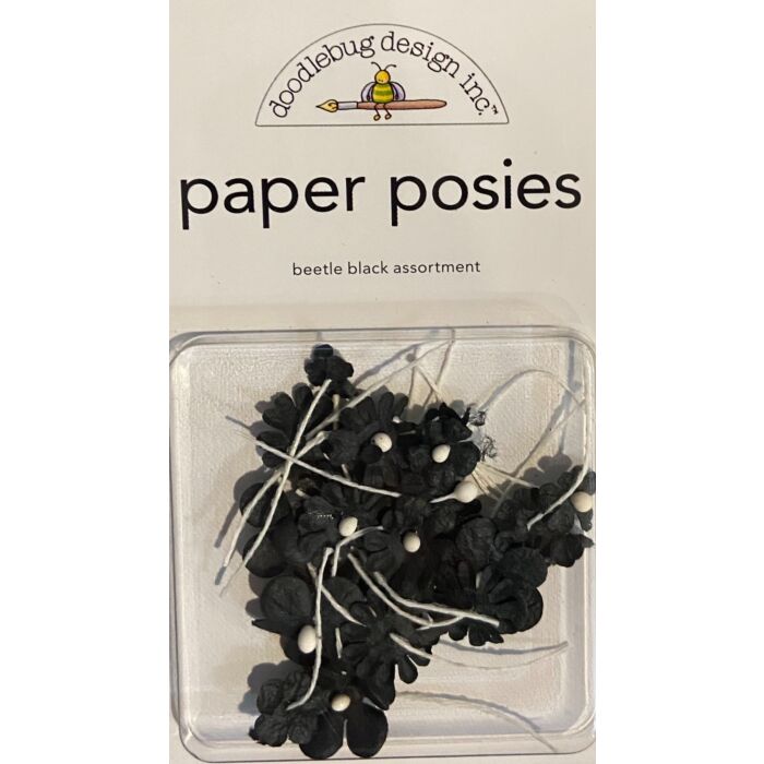 Doodlebug - Paper Posies - Beetle Black Assortment