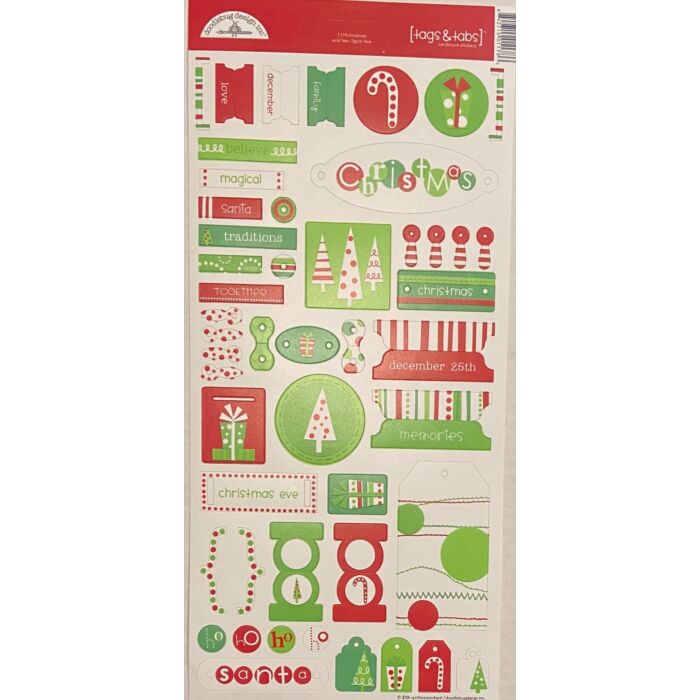Doodlebug - Tags & Tabs - Cardstock Stickers - Christmas