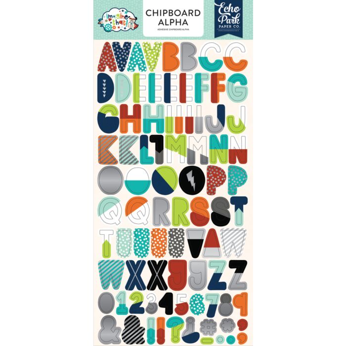 Echo Park - Chipboard Alpha Silver Foil - Imagine that Boy