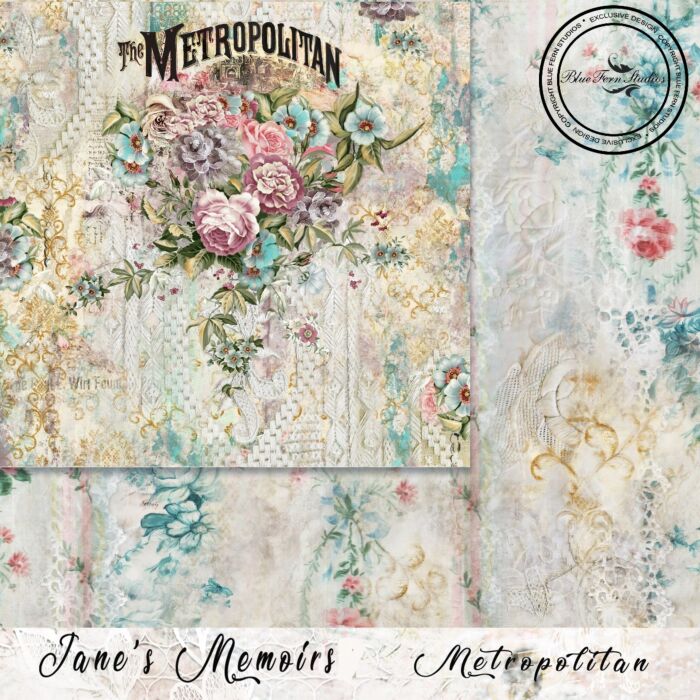 Blue Fern Studios - Jane's Memoirs - 12x12 Paper - Metropolitan