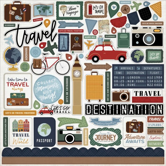 Echo Park Let‚Äôs Go Travel Element Sticker