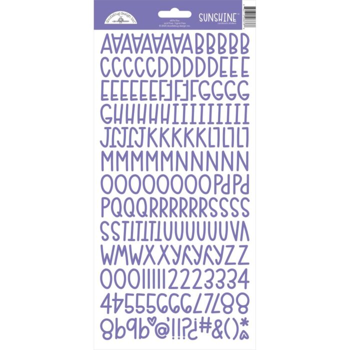 Doodlebug Sunshine Cardstock Alpha Stickers 6"X13"-Lilac