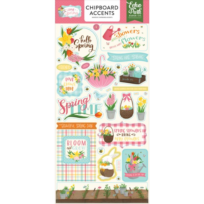 Echo Park - I Love Spring 6x13 Chipboard Accents