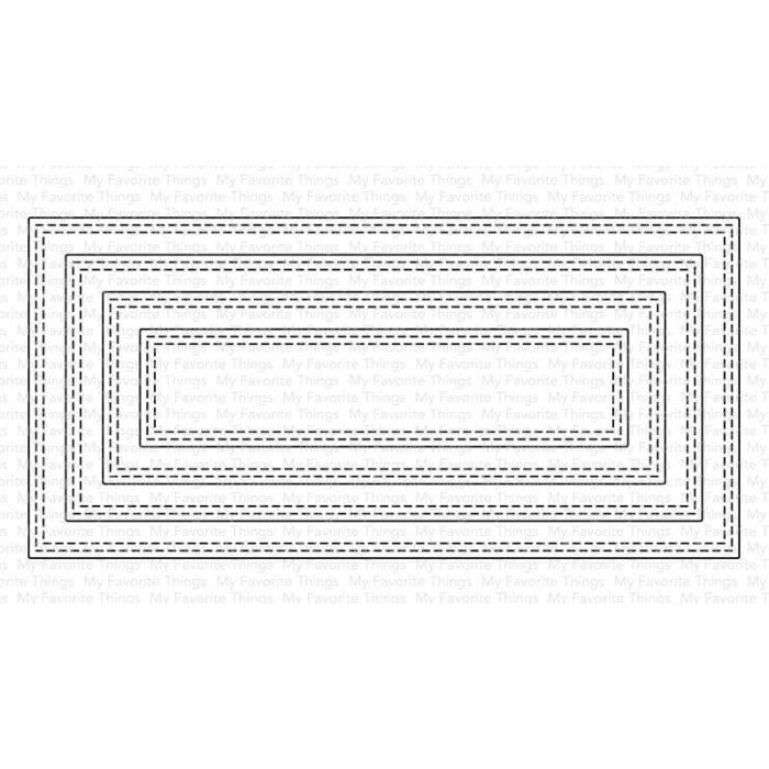 My Favorite Things Die-namics Die Mini Slimline Double Stitched Rectangle