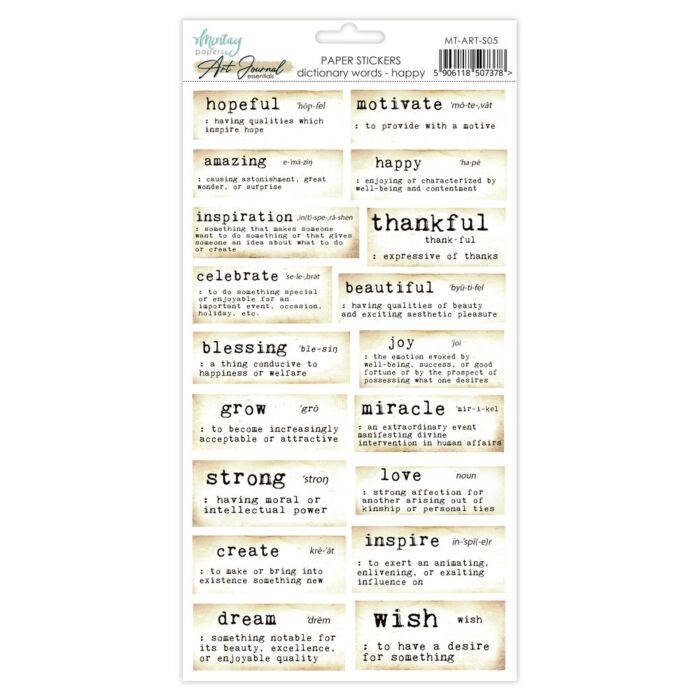 Mintay Papers 6X12 Art Journal Paper Stickers