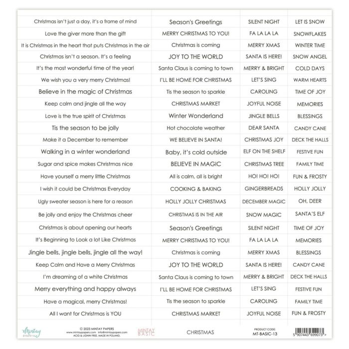 Mintay Papers 12X12 Mintay Basic Patterned Paper