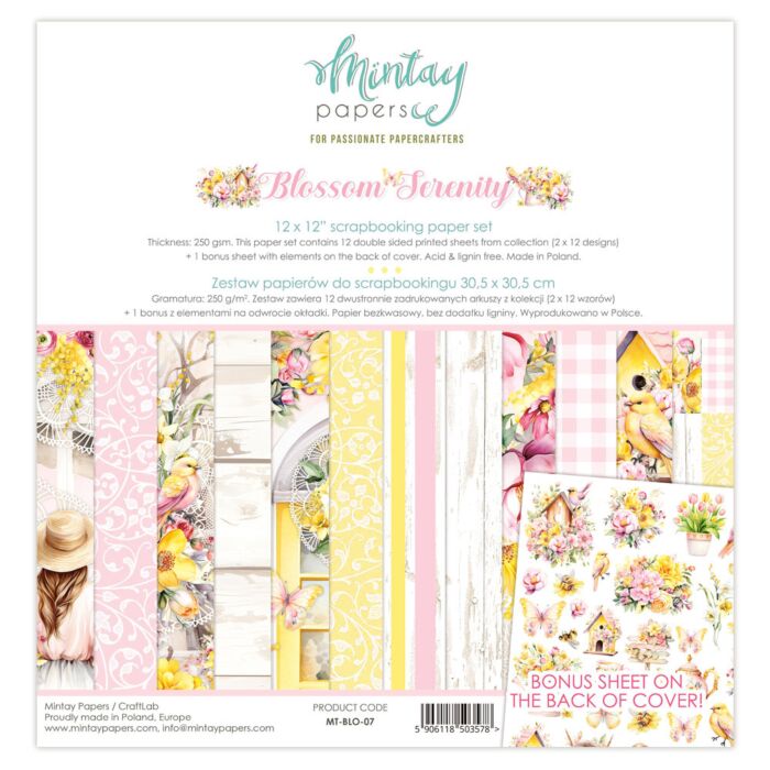 Mintay Blossom Serenity 12x12 Paper Set