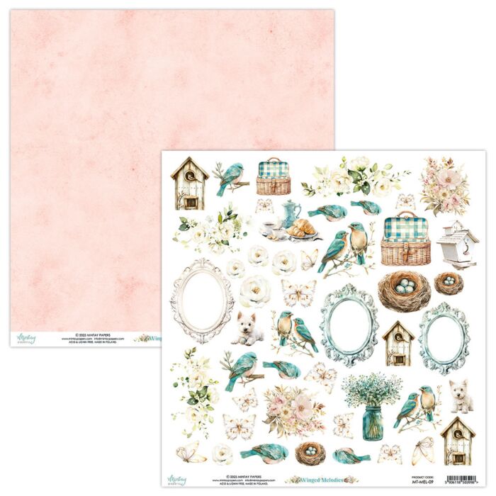 Mintay Winged Melodies 12x12 Patterned Paper Elements
