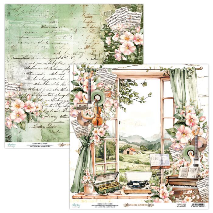 Mintay Music Garden 12x12 Patterned Paper 01