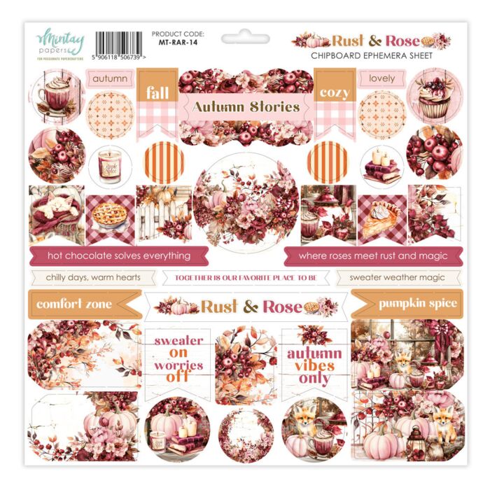 Mintay Papers 12X12 Chipboard Ephemera Sheet