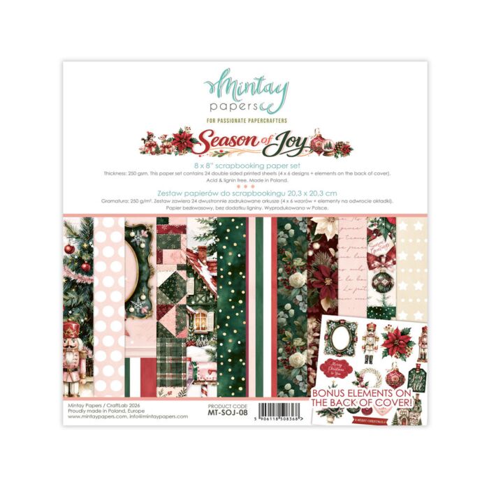Mintay Papers Season of Joy 8X8 Paper Pad