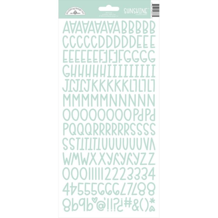 Doodlebug Sunshine Cardstock Alpha Stickers 6"X13"-Mint