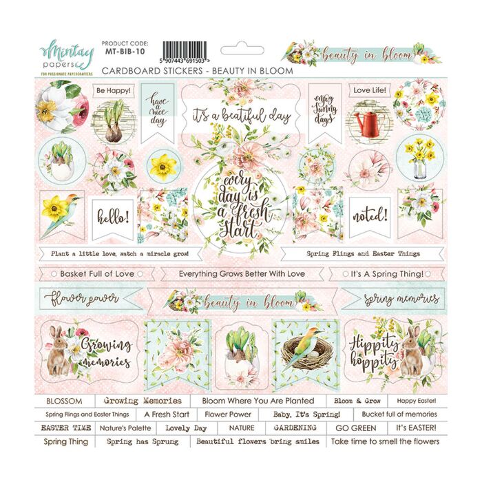 Mintay - 12 X 12 CARDSTOCK STICKERS - BEAUTY IN BLOOM
