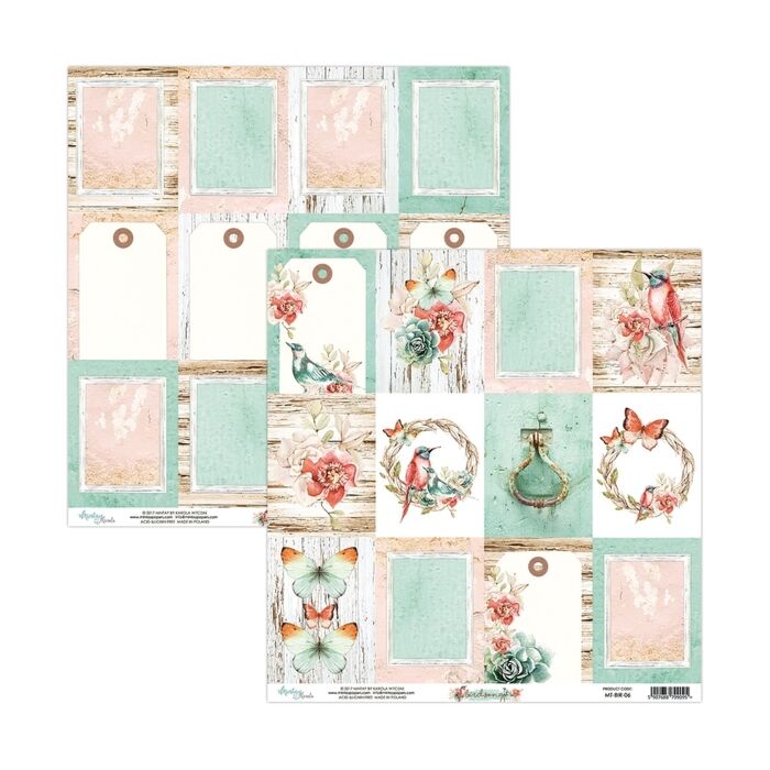 Mintay - 12x12 Double sided paper - Birdsong 06