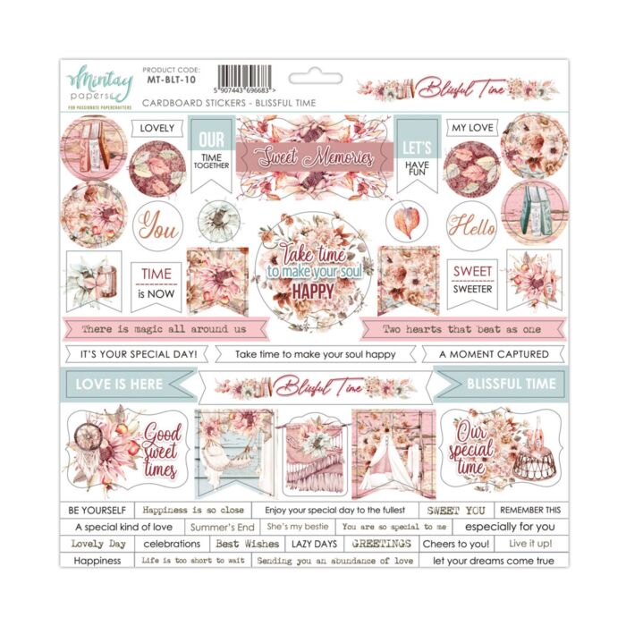 Mintay - 12 X 12 CARDBOARD STICKERS - BLISSFUL TIME