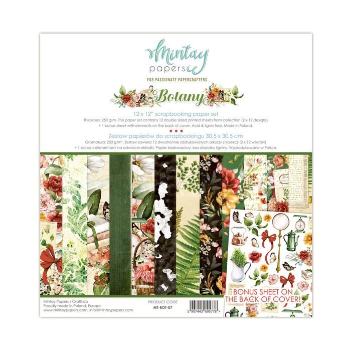 Mintay - 12 X 12 PAPER SET - BOTANY