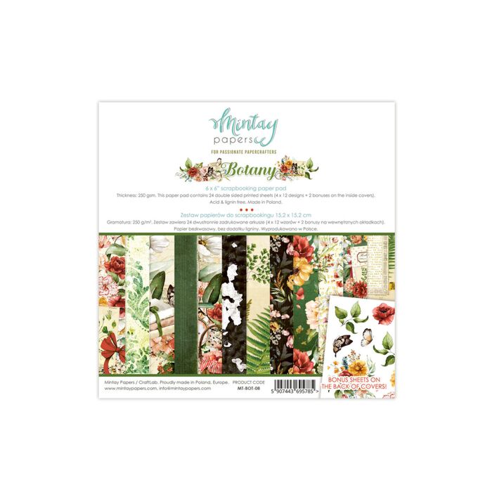 Mintay - 6 X 6 PAPER PAD - BOTANY