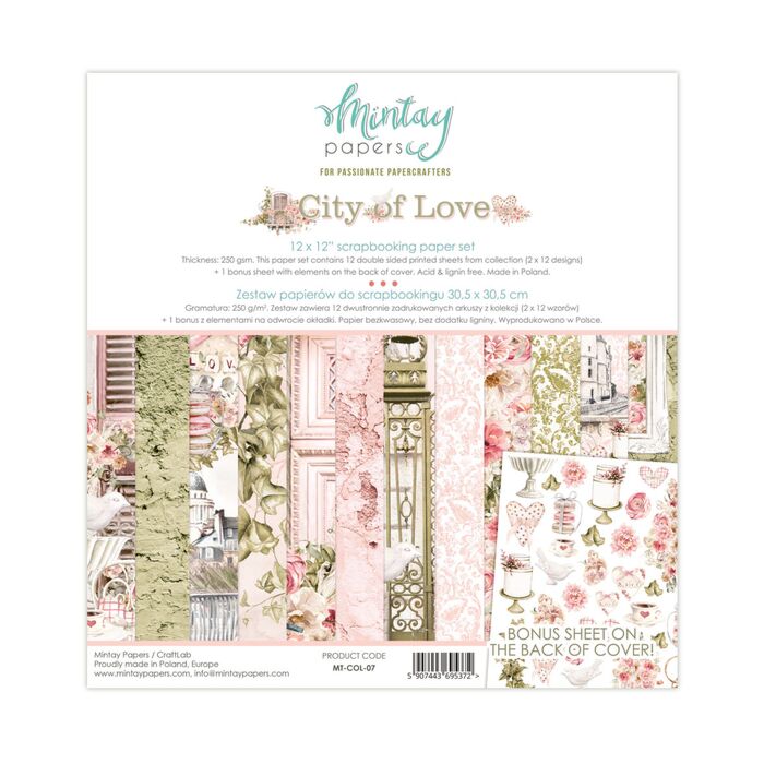 Mintay - 12 X 12 PAPER SET - CITY OF LOVE
