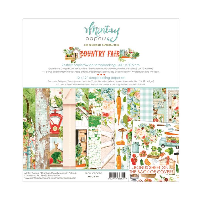 Mintay - 12 X 12 PAPER SET - COUNTRY FAIR