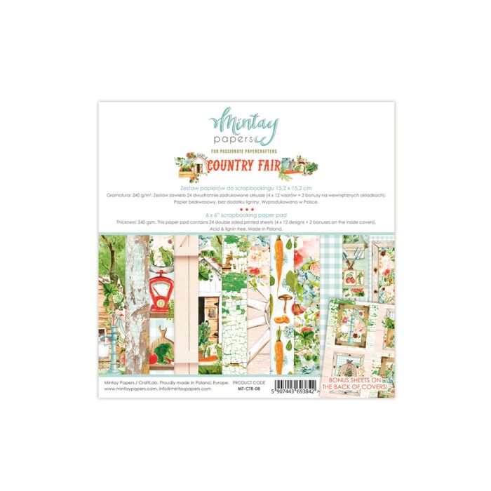 Mintay - 6 X 6 PAPER PAD - COUNTRY FAIR *Discontinued*